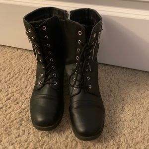Steve Madden Black Combat Boots